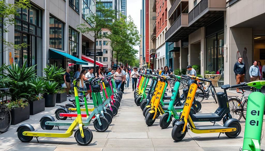 dockless scooter service in urban landscapes