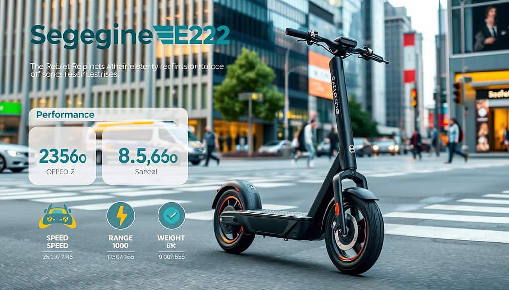 performance metrics of Segway Ninebot E22 electric scooter