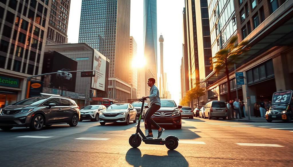 urban commuting with electric scooters