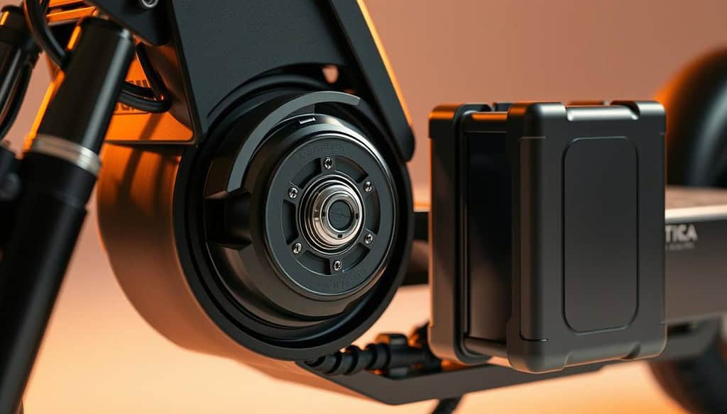 Electric scooter motor and battery