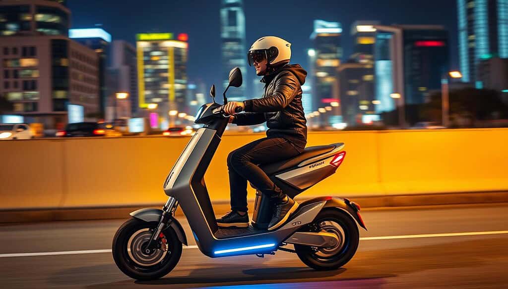 electric scooter with Bluetooth and LED lights