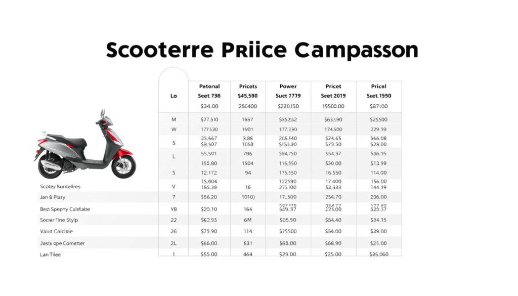scooter price comparison chart